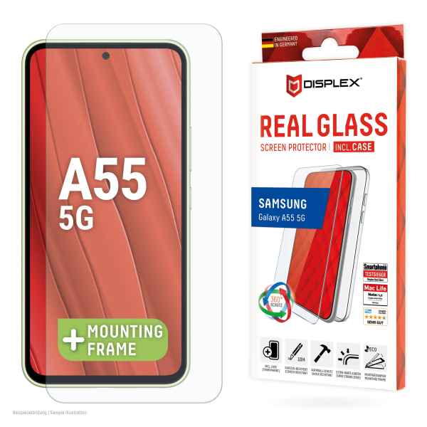 DISPLEX REAL GLASS 2D SAMSUNG A55 5G + CASE
