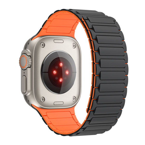 TECH-PROTECT REPLACMENT MAGNETIC ICONBAND FOR APPLE WATCH 4/5/6/7/9/SE (42/44/45/49 MM) black-orange