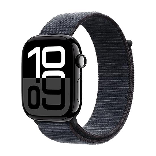 Apple Watch Series 10 46mm Jet Black με Ink Sport Loop