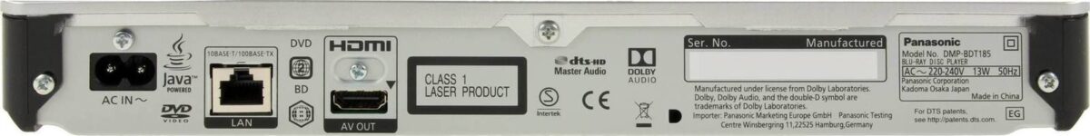 Panasonic Blu-Ray Player DMP-BDT185 με USB Media Player - Image 2