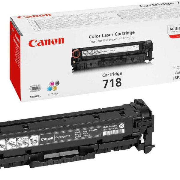 Canon 718 Γνήσιο Toner Laser Εκτυπωτή Μαύρο 3400 Σελίδων (2662B002)