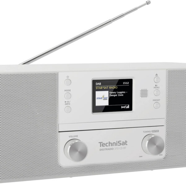 Technisat Ηχοσύστημα 2.0 DigitRadio 370 IR 0001/3949 10W με CD / Digital Media Player, WiFi και Bluetooth Λευκό