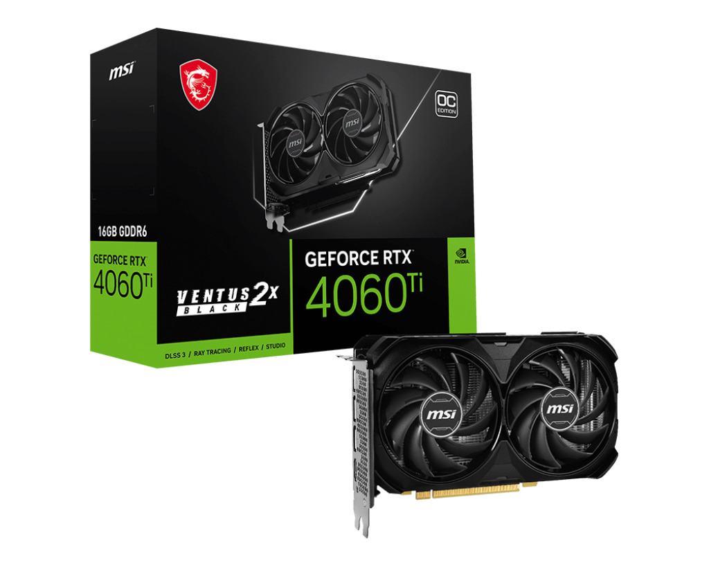 MSI GeForce RTX 4060 Ti 16GB Ventus 2X Black OC - Image 1