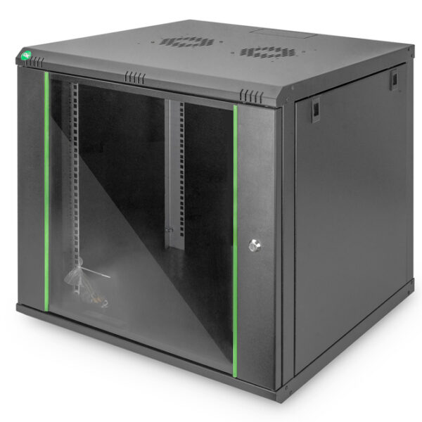 Digitus Επιτοίχια Καμπίνα Rack 9U Μαύρο DN-19 09U-6/6-EC-SW