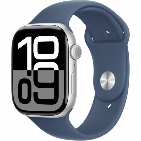 Apple Watch Series 10 46mm Silver με Denim Sport Band (M/L)