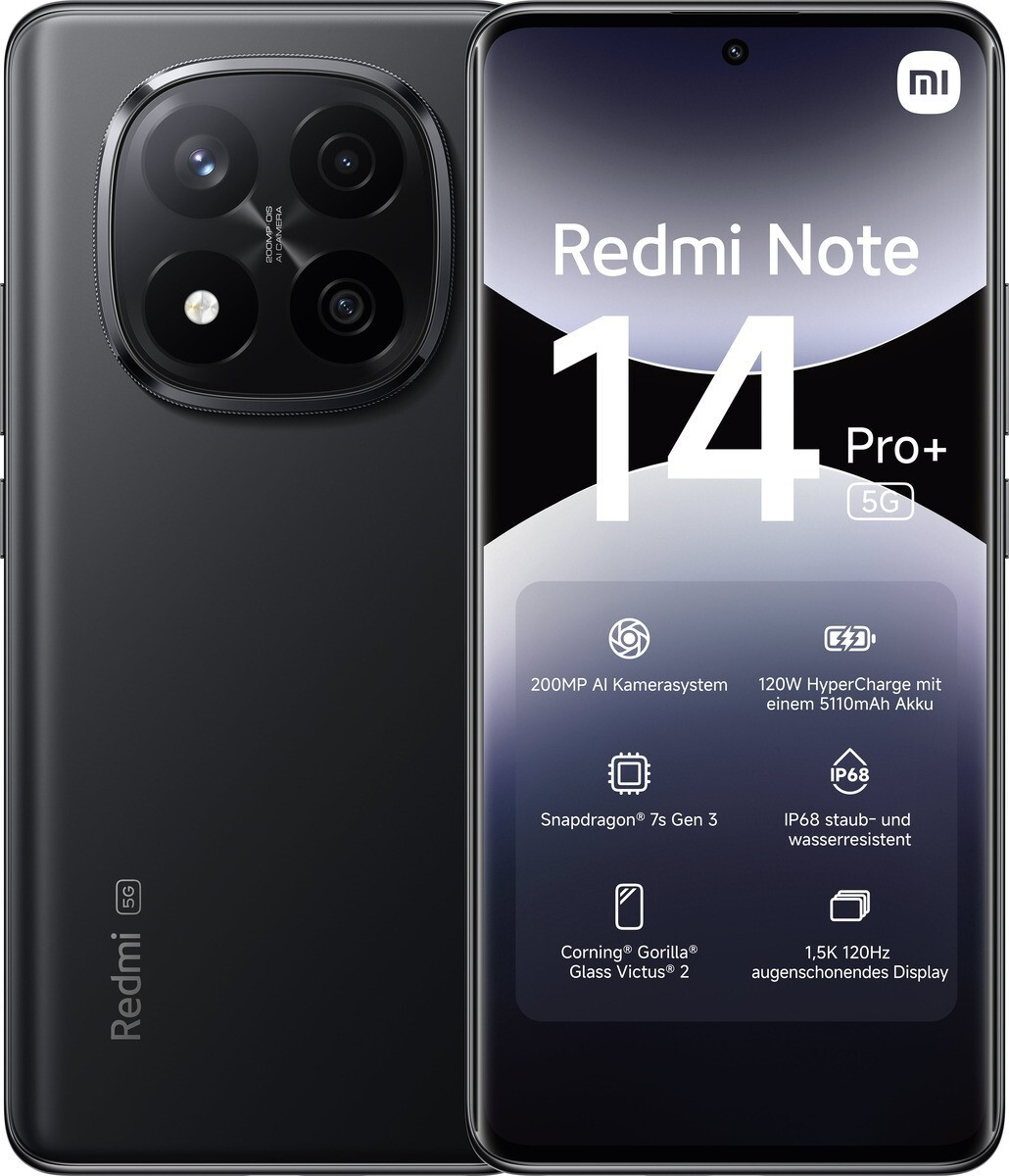 Xiaomi Redmi Note 14 Pro+ 5G Dual SIM (8GB/256GB) Midnight Black - Image 1