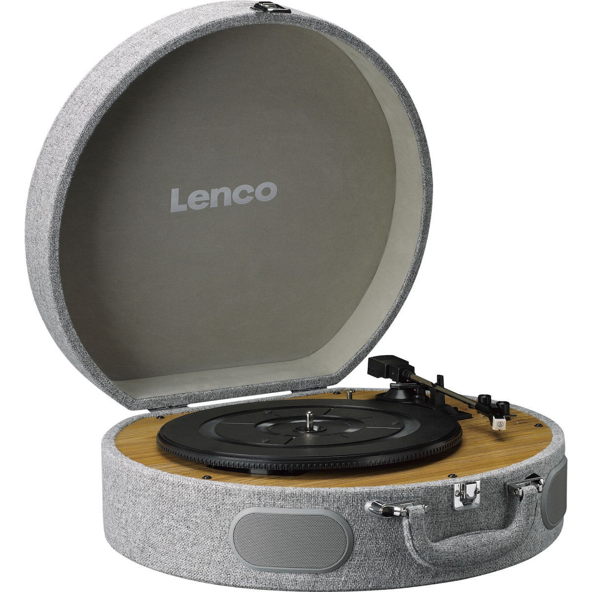 Lenco LS-66GY Βαλιτσάκι Πικάπ με Προενίσχυση και Ενσωματωμένα Ηχεία Γκρι - Image 1