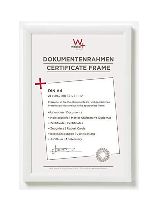 Walther Κορνίζα Τοίχου Μεταλλική 21x29.7cm με Λευκό Πλαίσιο - Image 1
