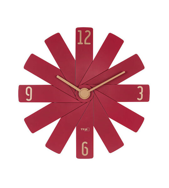 TFA Clock Ρολόι Τοίχου Κόκκινο Ø40cm