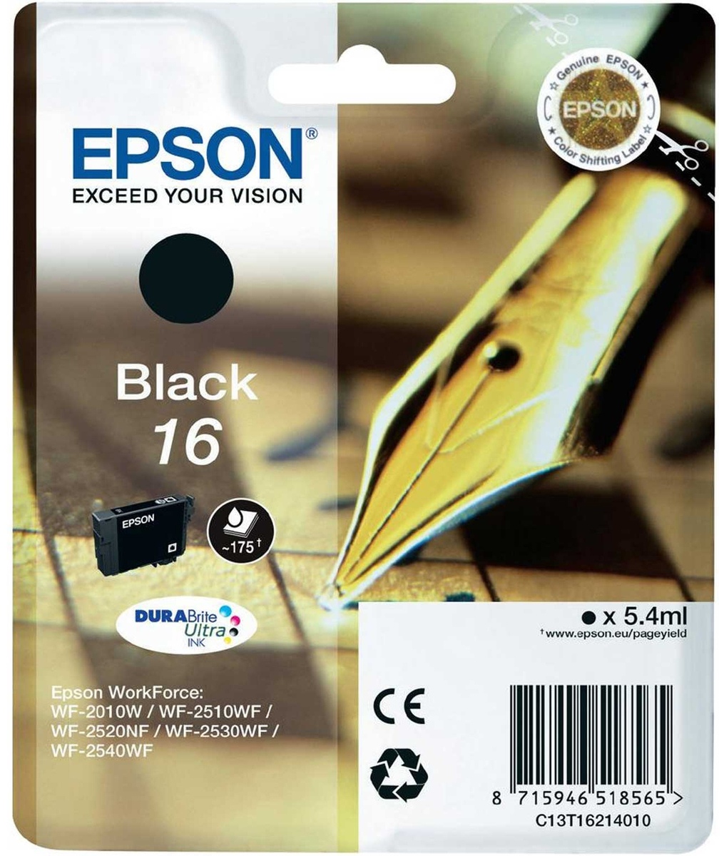 Epson 16 Γνήσιο Μελάνι Εκτυπωτή InkJet Μαύρο (C13T16214010 C13T16214012)