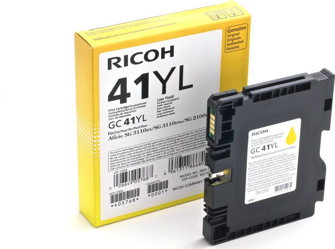 Ricoh GC41CL Γνήσιο Μελάνι Εκτυπωτή InkJet Κίτρινο (405768)