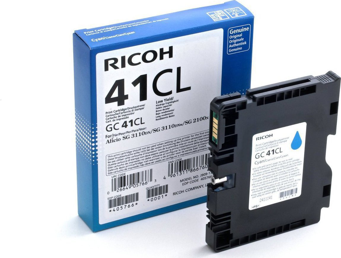 Ricoh GC41CL Γνήσιο Μελάνι Εκτυπωτή InkJet Κυανό (405766)