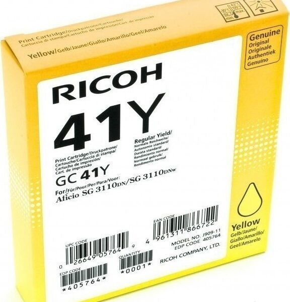 Ricoh GC41Y Γνήσιο Μελάνι Εκτυπωτή InkJet