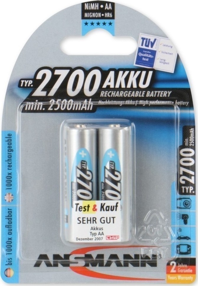 Ansmann AA 2700mAh 1.2V 2τμχ