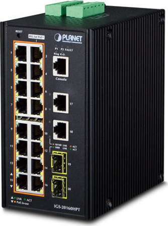 Planet IGS-20160HPT v1 Managed L2 PoE+