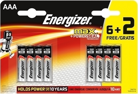 Energizer Max AAA 1.5V 8τμχ 01.001.0128