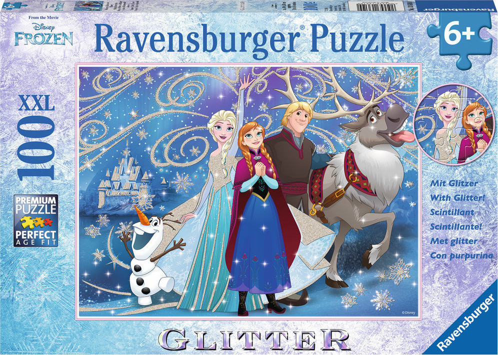 Παιδικό Puzzle Disney Frozen Glittery Snow XXL 100pcs για 6+ Ετών Ravensburger