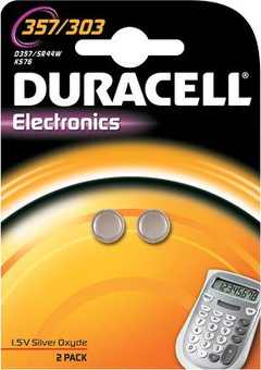 Duracell Electronics 303/357 Μπαταρίες Silver Oxide Ρολογιών SR44 1.5V 2τμχ