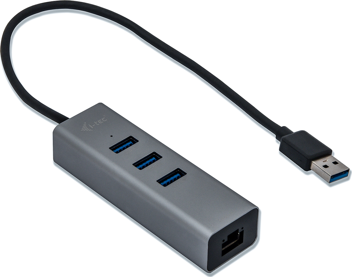 i-tec USB 3.0 Hub 3 Θυρών με σύνδεση USB-A / Ethernet Γκρι