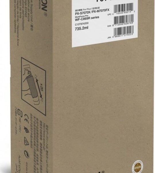 Epson T9742 Cyan Γνήσιο Μελάνι Εκτυπωτή InkJet Κυανό (C13T974200)