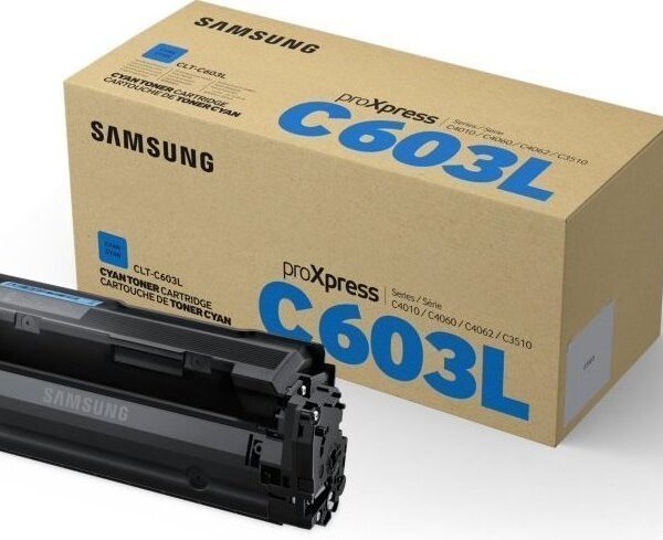 Samsung CLT-C603L Γνήσιο Toner Laser Εκτυπωτή Κυανό High Yield 10000 Σελίδων (SU080A)