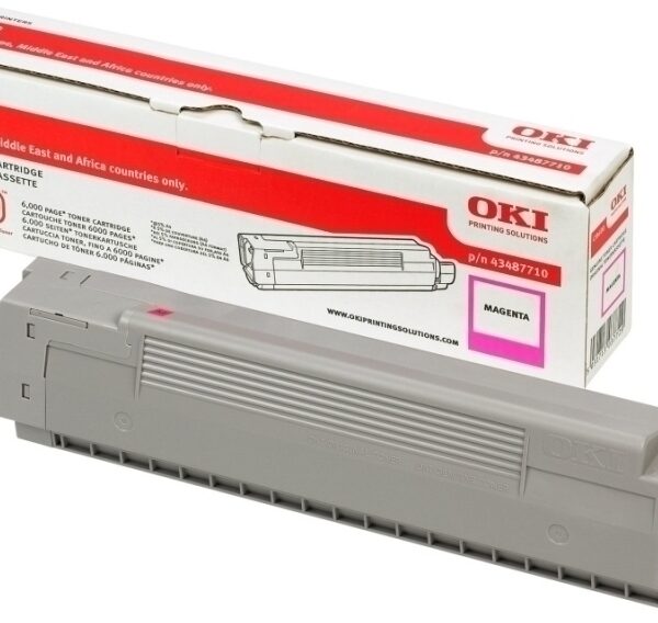OKI 43487710 Γνήσιο Toner Laser Εκτυπωτή Ματζέντα 6000 Σελίδων