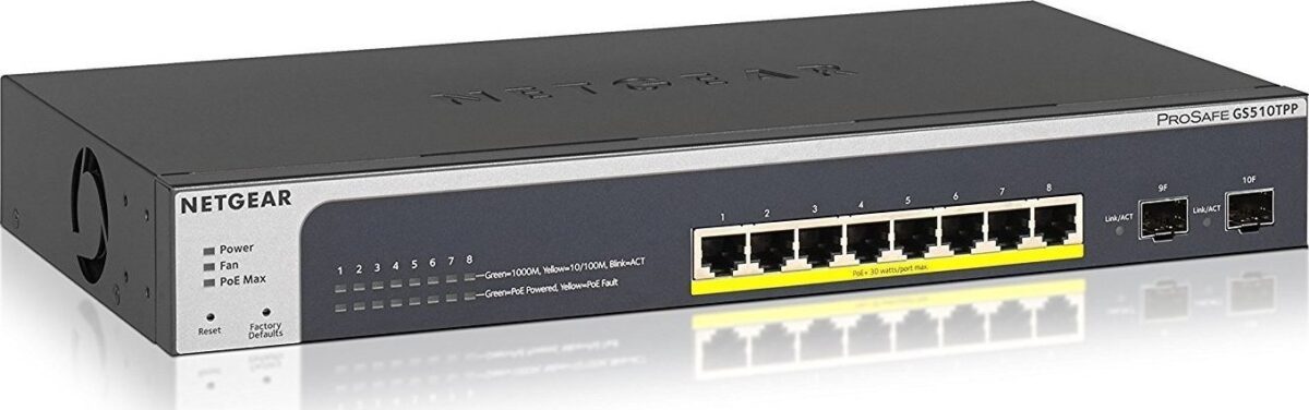NetGear GS510TPP Managed L2 PoE+ - Image 2