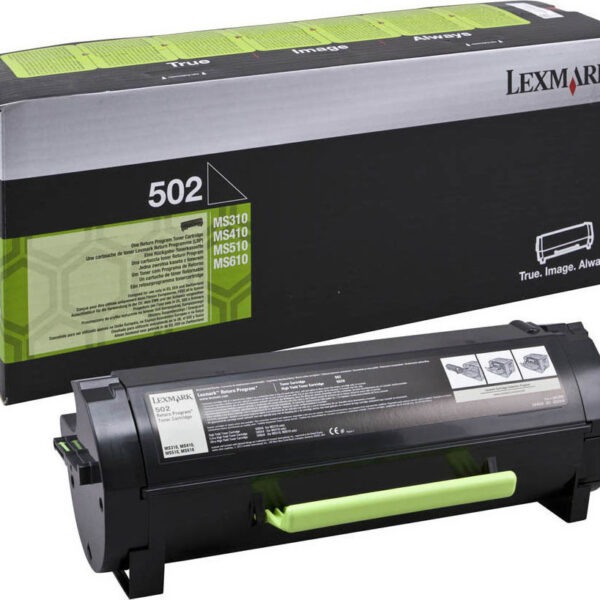 Lexmark 502 Γνήσιο Toner Laser Εκτυπωτή Μαύρο Return Program 1500 Σελίδων (50F2000)