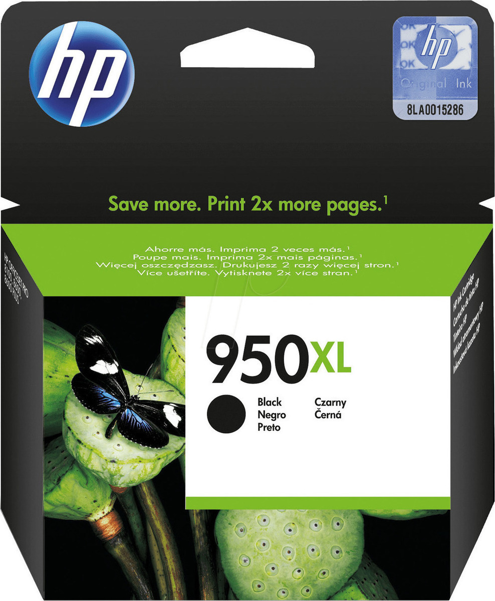 HP 950XL Γνήσιο Μελάνι Εκτυπωτή InkJet Μαύρο (CN045AE)