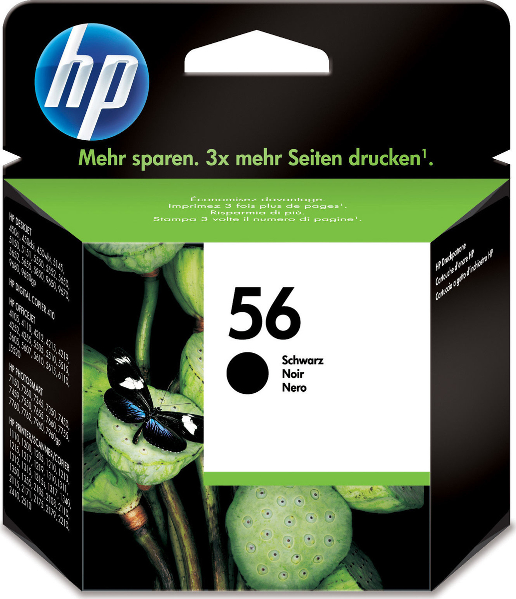 HP 56 Γνήσιο Μελάνι Εκτυπωτή InkJet Μαύρο (C6656AE)