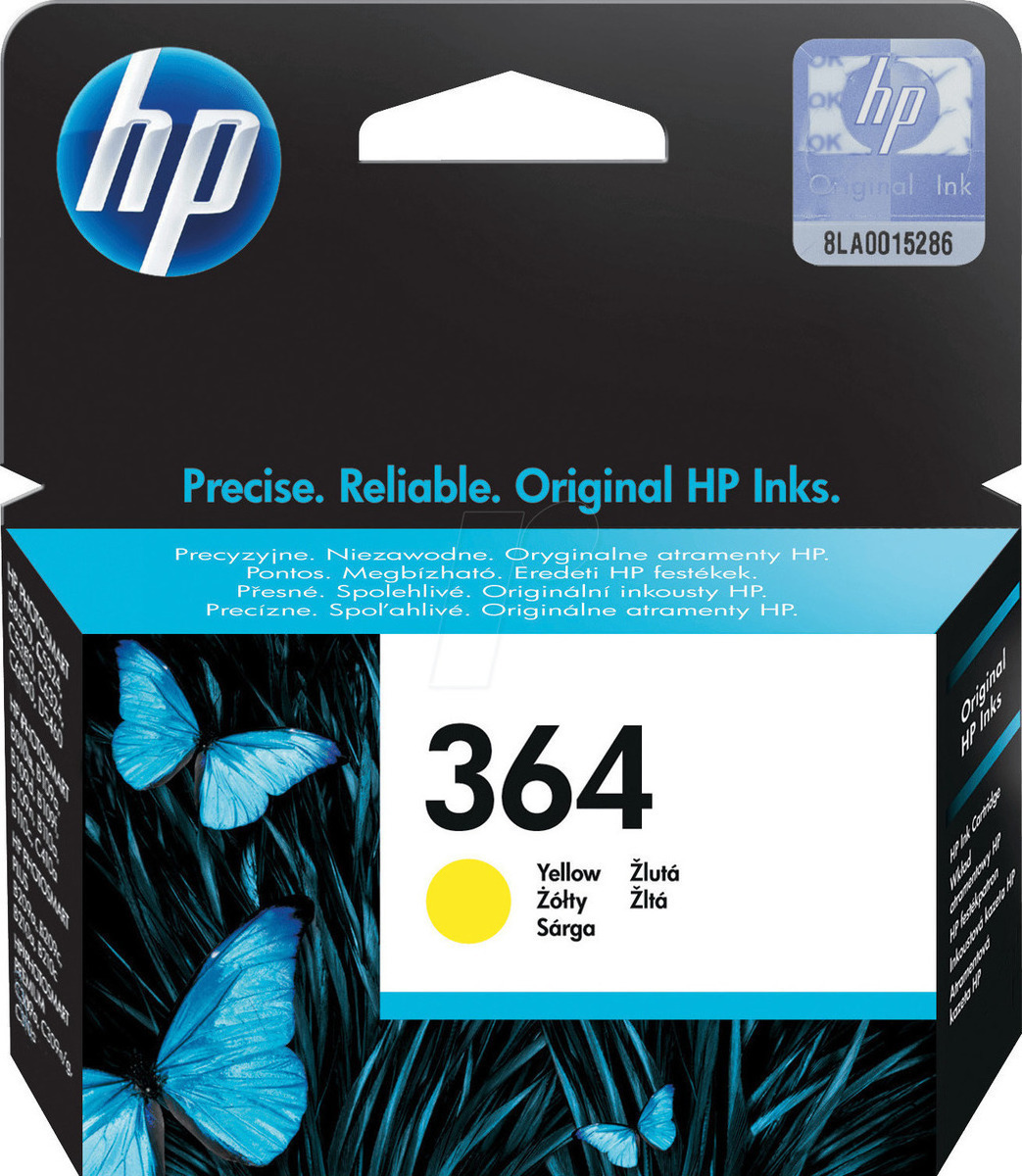 HP 364 Γνήσιο Μελάνι Εκτυπωτή InkJet Κίτρινο (CB320EE)