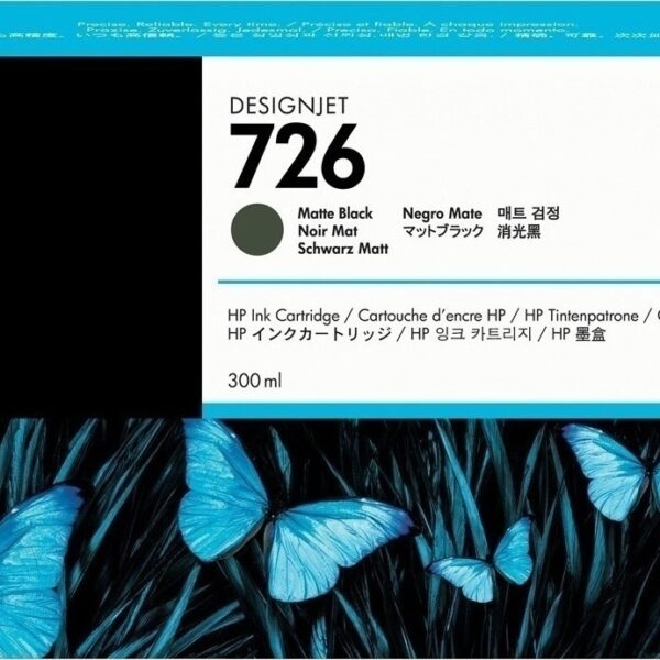 HP 726 Γνήσιο Μελάνι Εκτυπωτή InkJet Matte Μαύρο (CH575A)