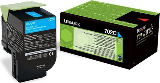 Lexmark 702C Γνήσιο Toner Laser Εκτυπωτή Κυανό Return Program 1000 Σελίδων (70C20C0)