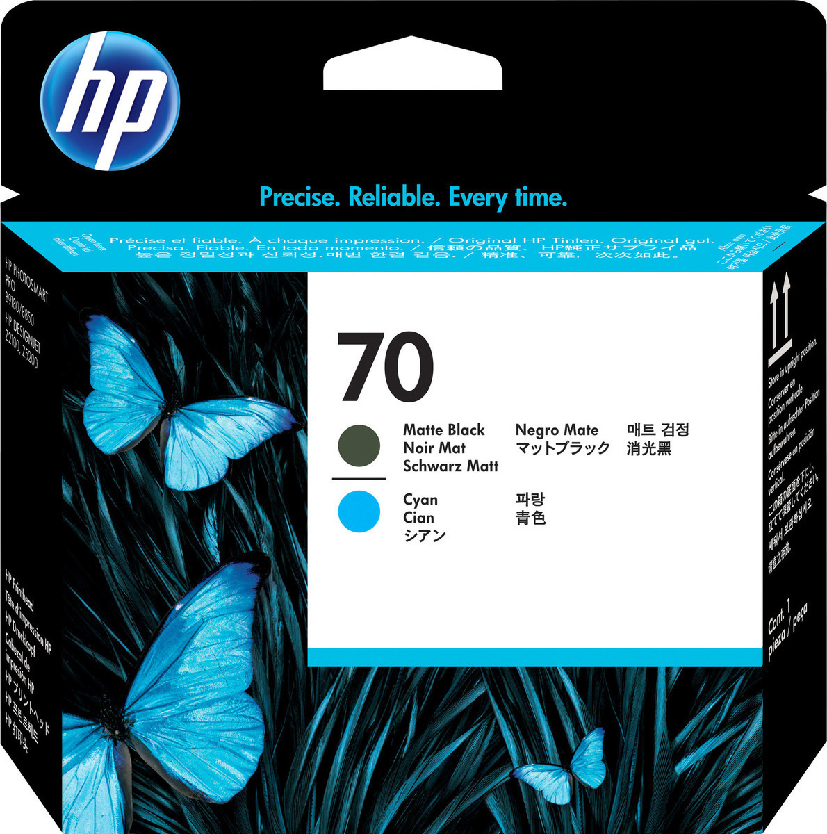 HP 70 Γνήσιο Πακέτο 2 Μελανιών Εκτυπωτή InkJet Matte Μαύρο / Κυανό (C9404A)