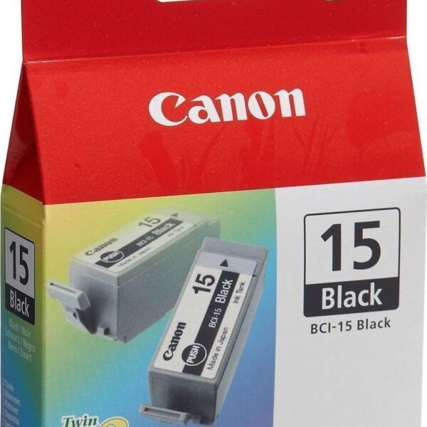 Canon BCI-15 Γνήσιο Πακέτο 2 Μελανιών Εκτυπωτή InkJet Μαύρο (8190A002)