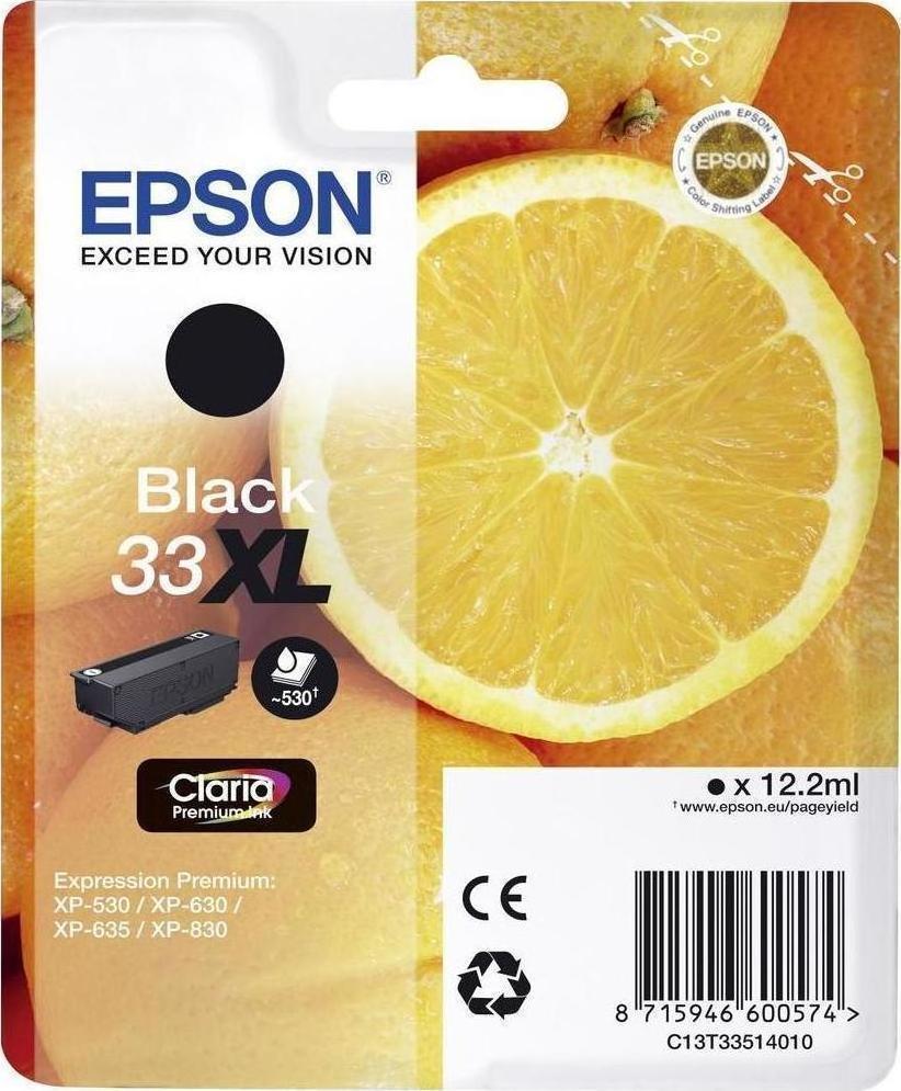 Epson 33XL Γνήσιο Μελάνι Εκτυπωτή InkJet Μαύρο (C13T33514010 C13T33514012)