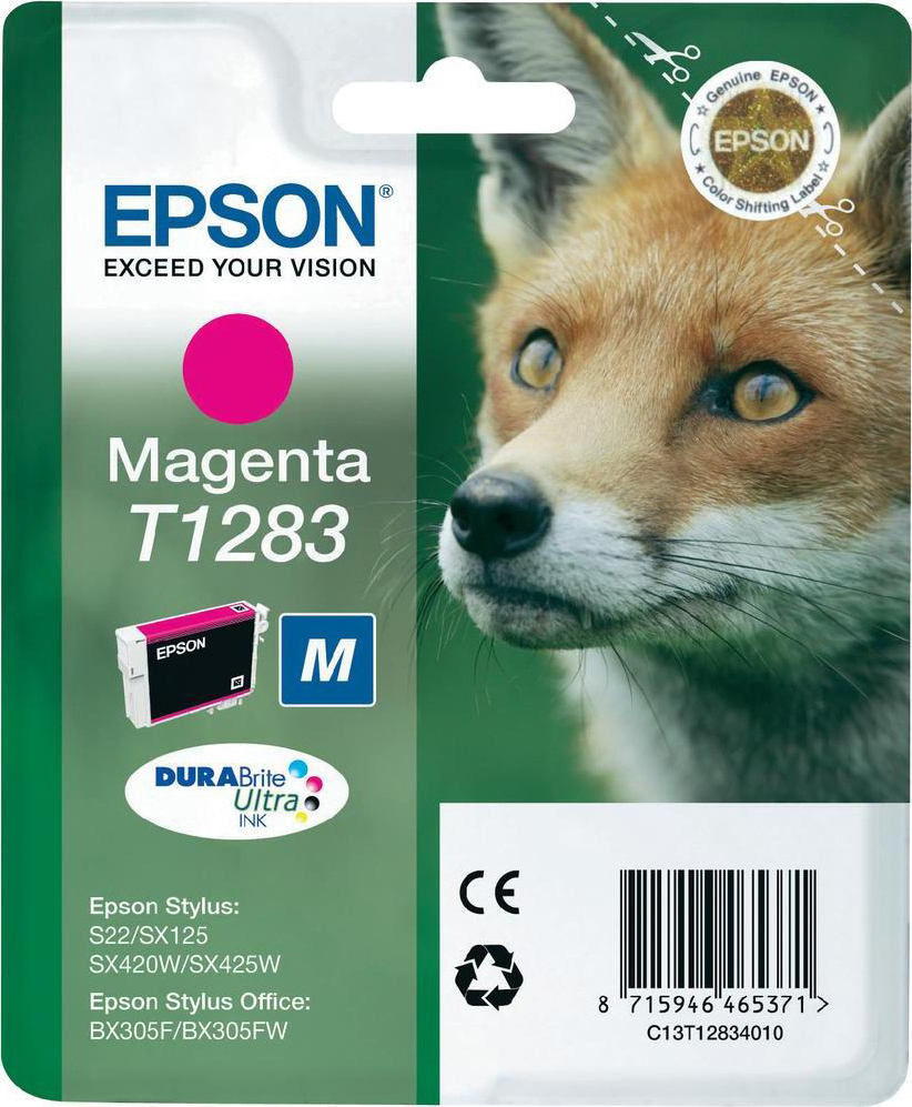 Epson T1283M Γνήσιο Μελάνι Εκτυπωτή InkJet Ματζέντα (C13T12834011 C13T12834012)