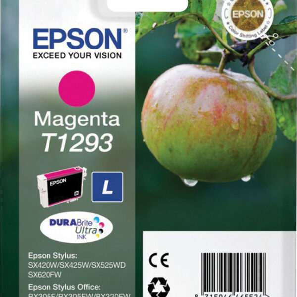 Epson T1293L Γνήσιο Μελάνι Εκτυπωτή InkJet Ματζέντα (C13T12934011 C13T12934012)