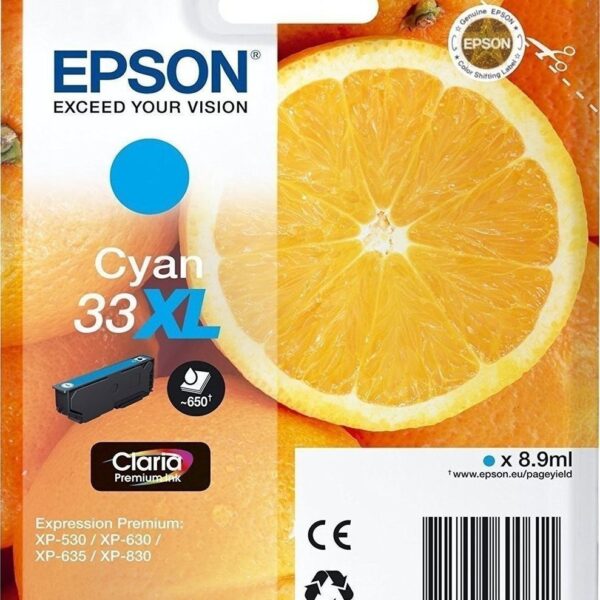 Epson 33XL Γνήσιο Μελάνι Εκτυπωτή InkJet Κυανό (C13T33624010 C13T33624012)
