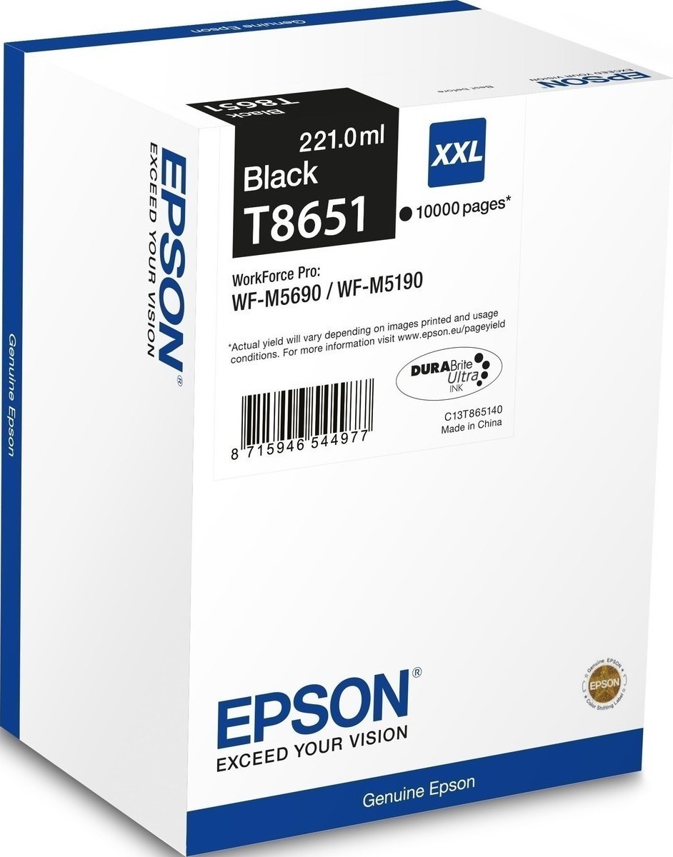 Epson T8651XXL Γνήσιο Μελάνι Εκτυπωτή InkJet Μαύρο (C13T865140)
