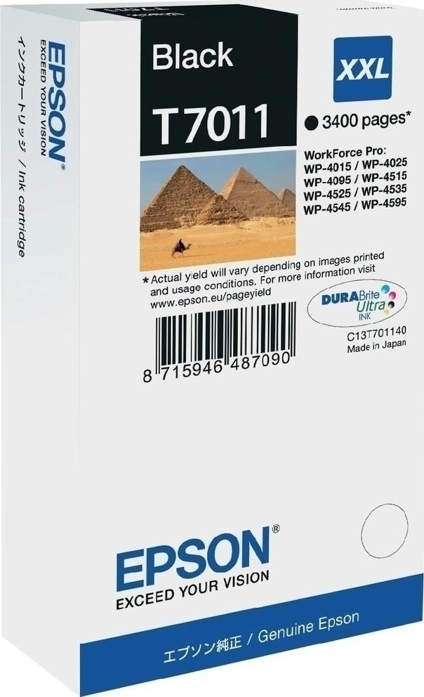 Epson T7011 Γνήσιο Μελάνι Εκτυπωτή InkJet Μαύρο (C13T701140)