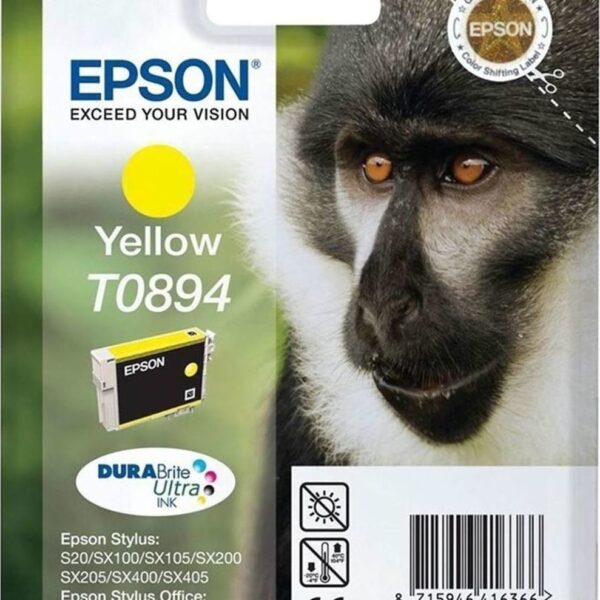 Epson T0894 Γνήσιο Μελάνι Εκτυπωτή InkJet Κίτρινο (C13T08944020 C13T08944011)