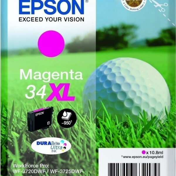 Epson 34XL Γνήσιο Μελάνι Εκτυπωτή InkJet Ματζέντα (C13T34734010)