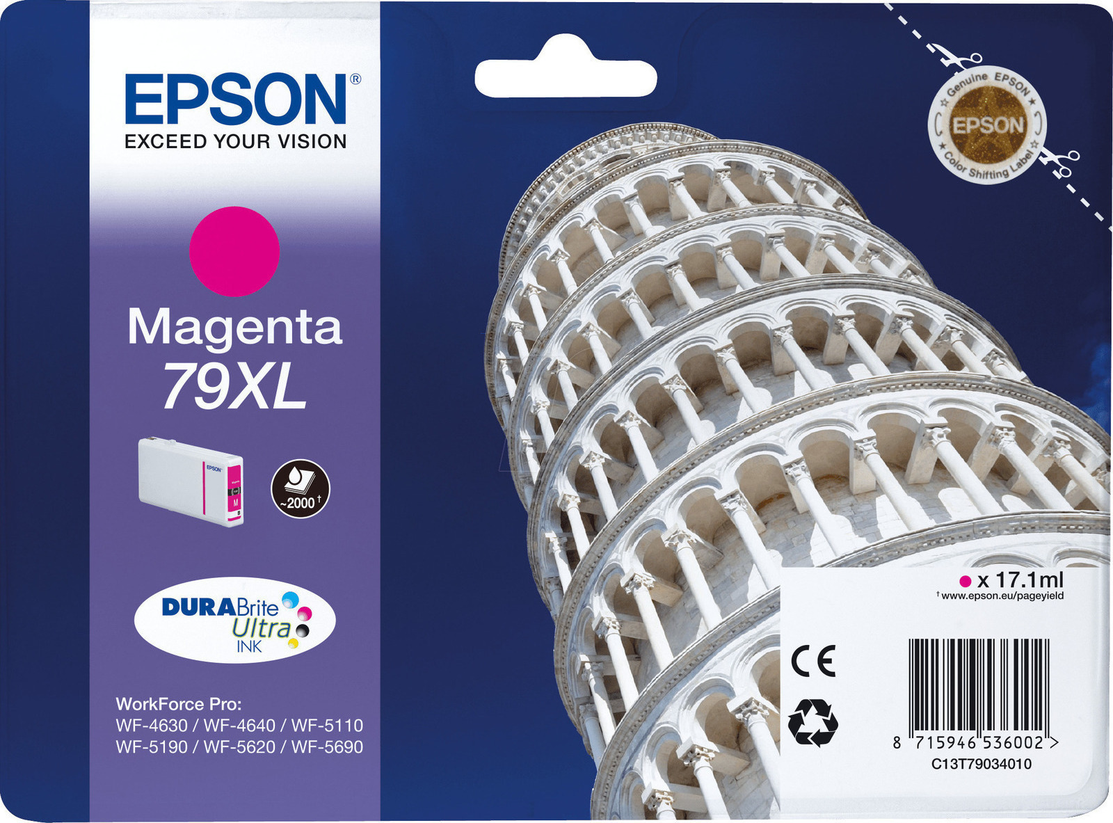 Epson 79XL Γνήσιο Μελάνι Εκτυπωτή InkJet Ματζέντα (C13T79034010)