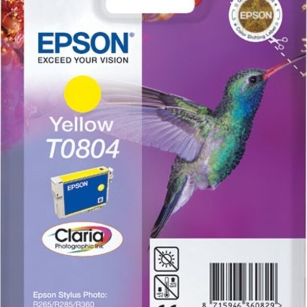 Epson T0804 Γνήσιο Μελάνι Εκτυπωτή InkJet Κίτρινο (C13T08044011 C13T08044020)