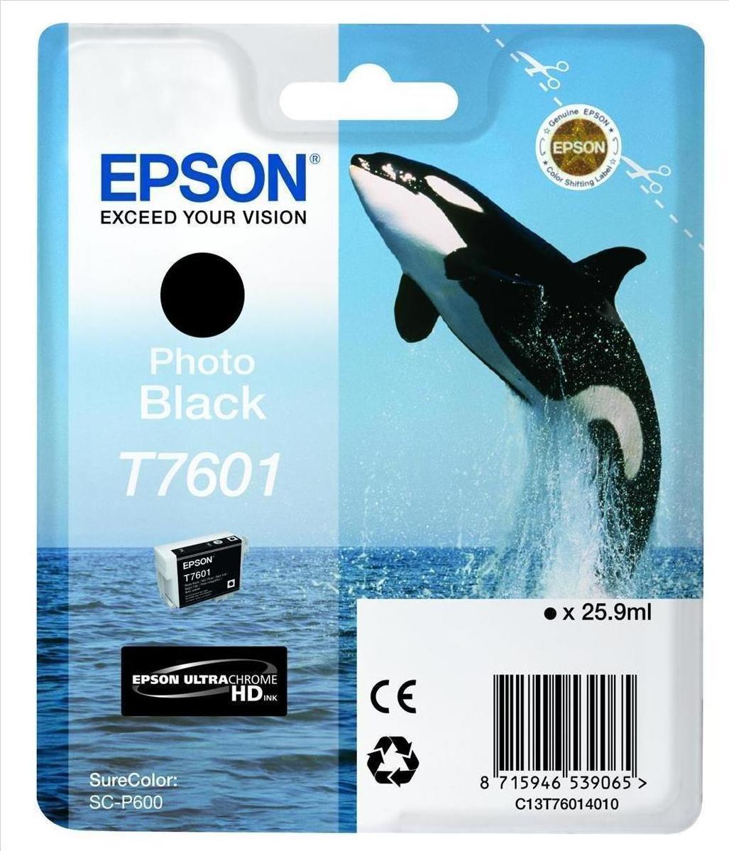 Epson T7601 Γνήσιο Μελάνι Εκτυπωτή InkJet Photo Μαύρο (C13T76014010)