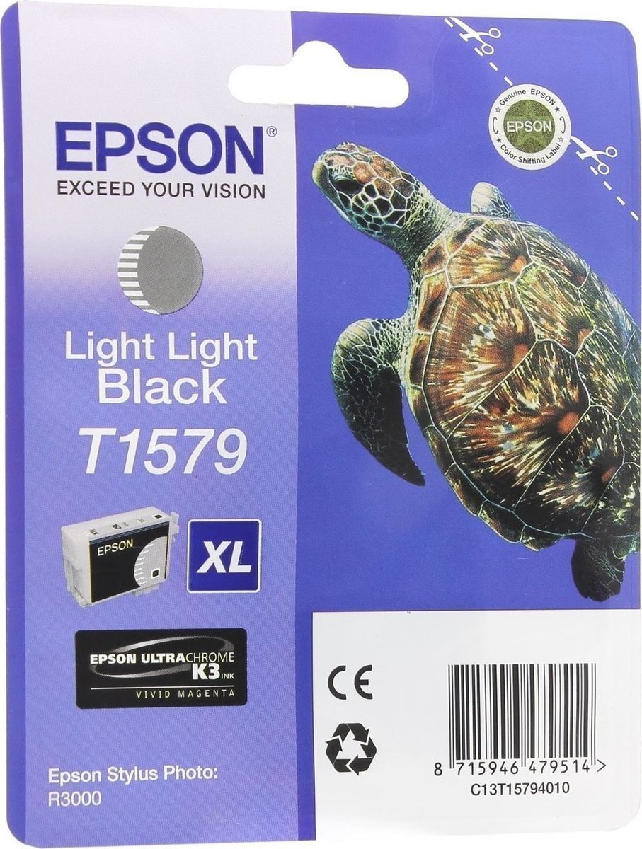 Epson T1579XL Γνήσιο Μελάνι Εκτυπωτή InkJet Ανοιχτό Μαύρο (C13T15794010)
