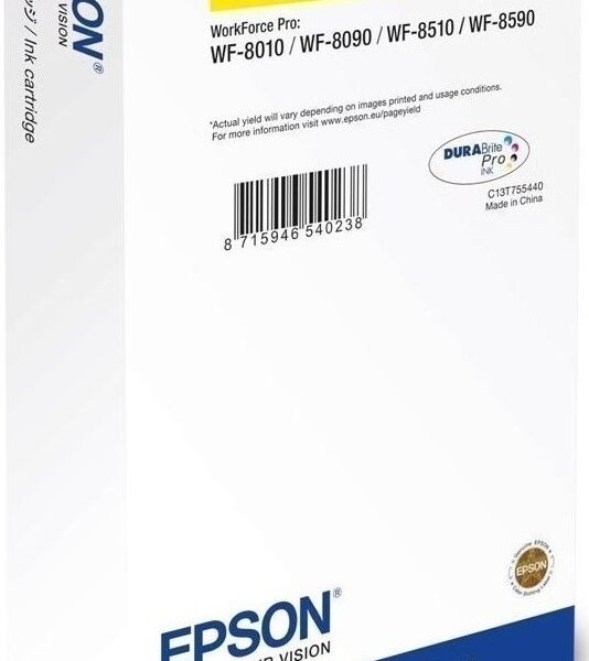 Epson T7554XL Γνήσιο Μελάνι Εκτυπωτή InkJet Κίτρινο (C13T755440)