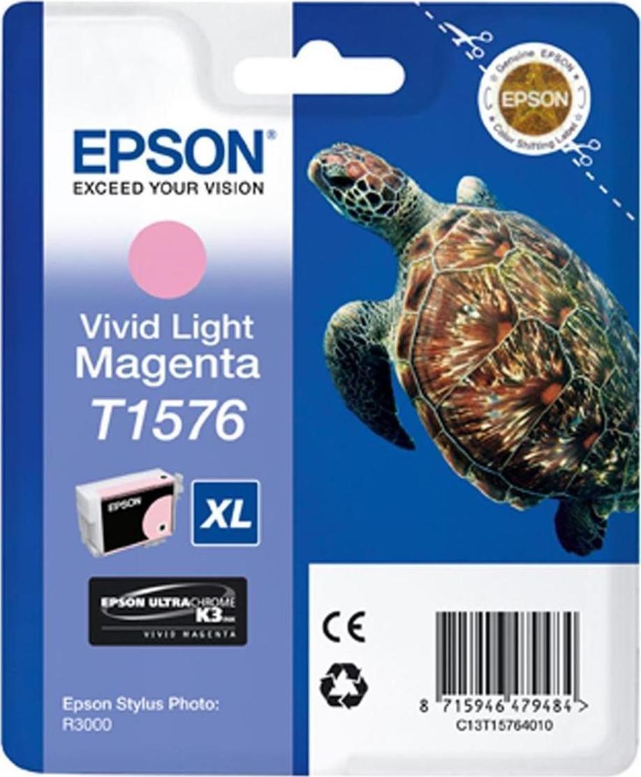 Epson T1576XL Γνήσιο Μελάνι Εκτυπωτή InkJet Ανοιχτό Ματζέντα (C13T15764010)