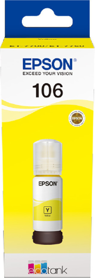 Epson 106 Γνήσιο Μελάνι Εκτυπωτή InkJet Κίτρινο (C13T00R440)